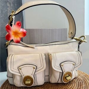 RARE VTG Y2K White Coach Legacy Turnlock Shoulder Bag 65th Anniversary #F12868